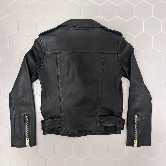 All Saints Balfern Gold Leather Jacket - Picture 2 of 3